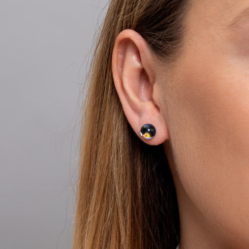 Voie Lactée | Argent sterling .925 | Boucles d'Oreilles Verre Galaxie